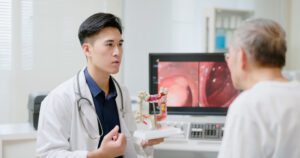 patient and doctor in clinic