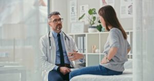 doctor and patient in exam room